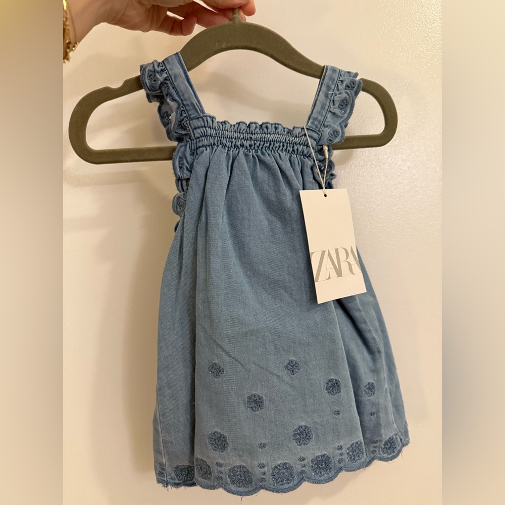 NWT - Zara Kids Denim Dress size 6-9 months